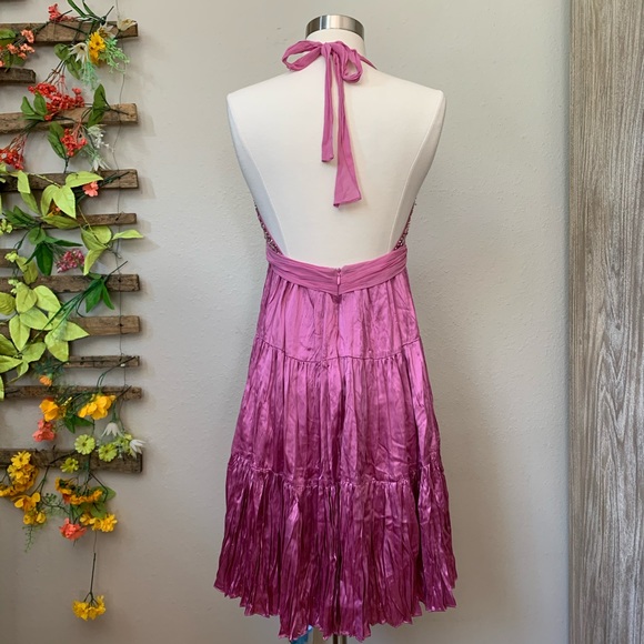 BCBGMAXAZRIA Beaded Halter Dress - Picture 3 of 3